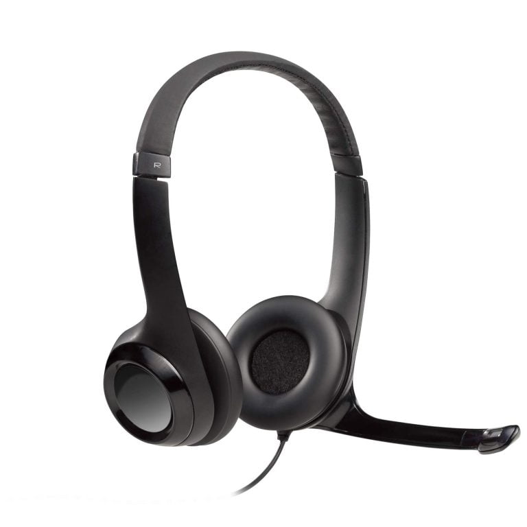 Logitech H390 Wired USB Headset, 2 Yr Warranty, Stereo Headphones with Noise-Cancelling Microphone,In-Line Controls,Comfortable Headband, PC/Mac/Laptop - Black